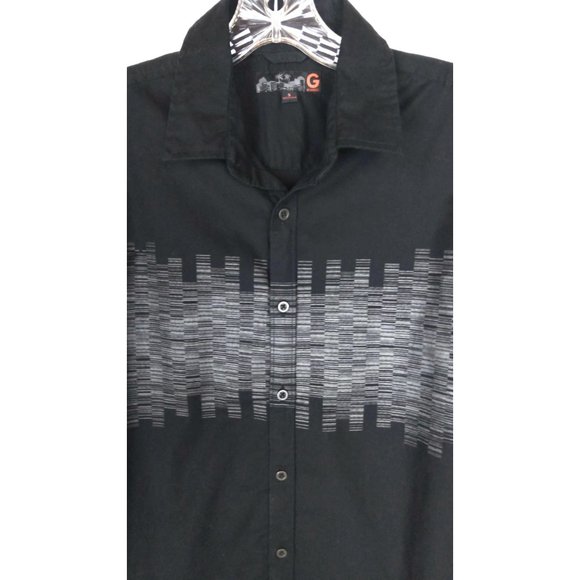 Vintage 90s Guess black and grey long sleeve button down shirt - Picture 2 of 4